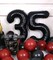 40 Inch Black Number 35 Balloon – Giant Foil Mylar Balloon for 35th Birthday, Anniversary, and Party Decorations (Black)